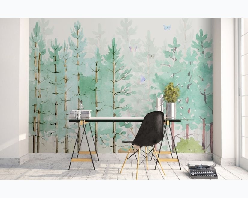 Poplar Tree Vintage Forest Wallpaper Mural main product photo