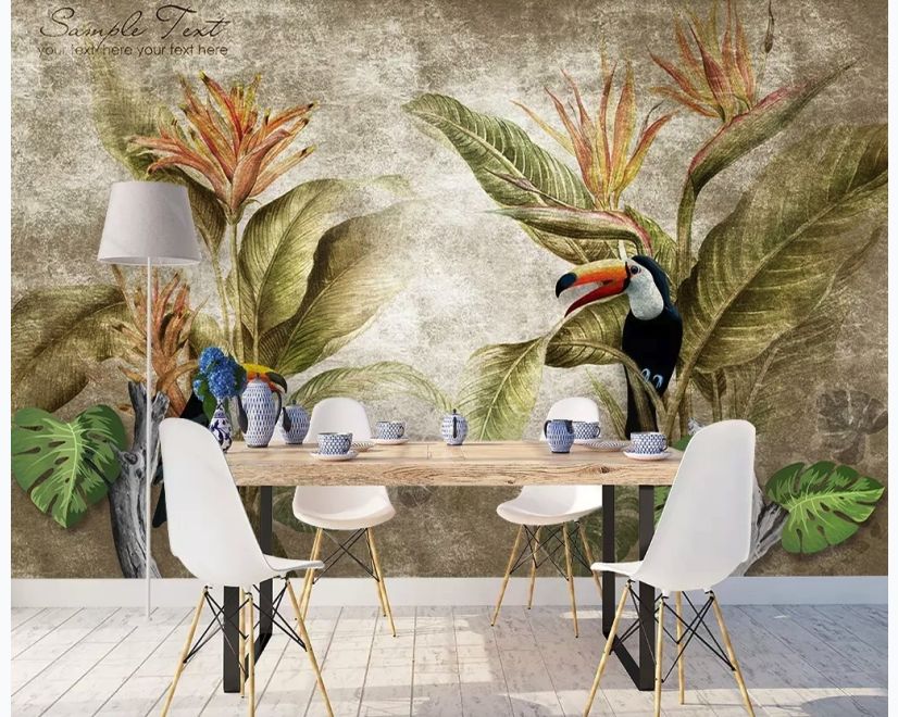 Nostalgic Toucan in the Tropical Forest Wallpaper Mural main product photo