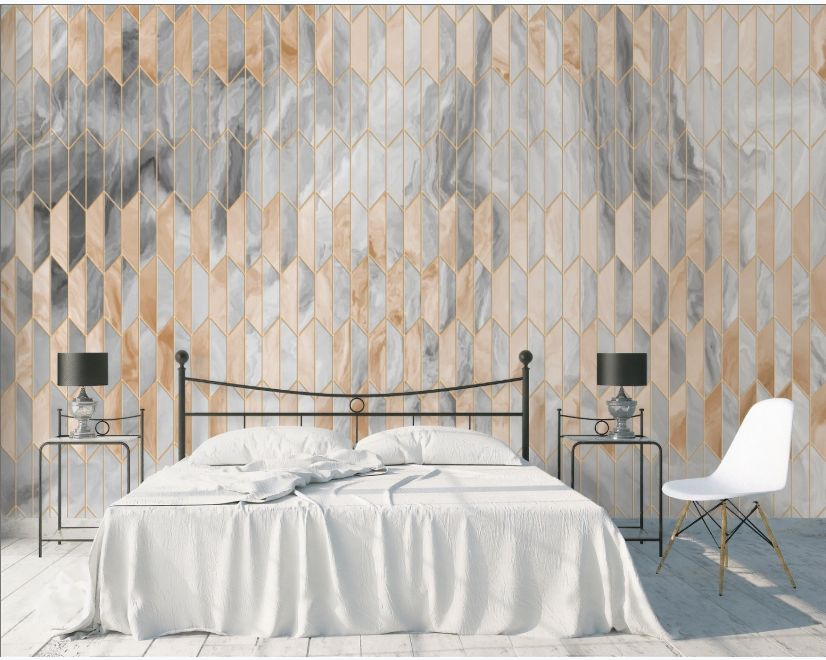 Black Marble with Gold Style Ornament Wallpaper Mural main product photo