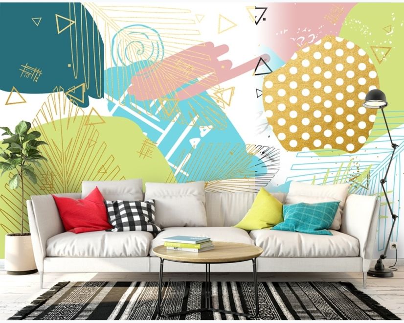 Geometric Colorful Brush Wallpaper Mural main product photo