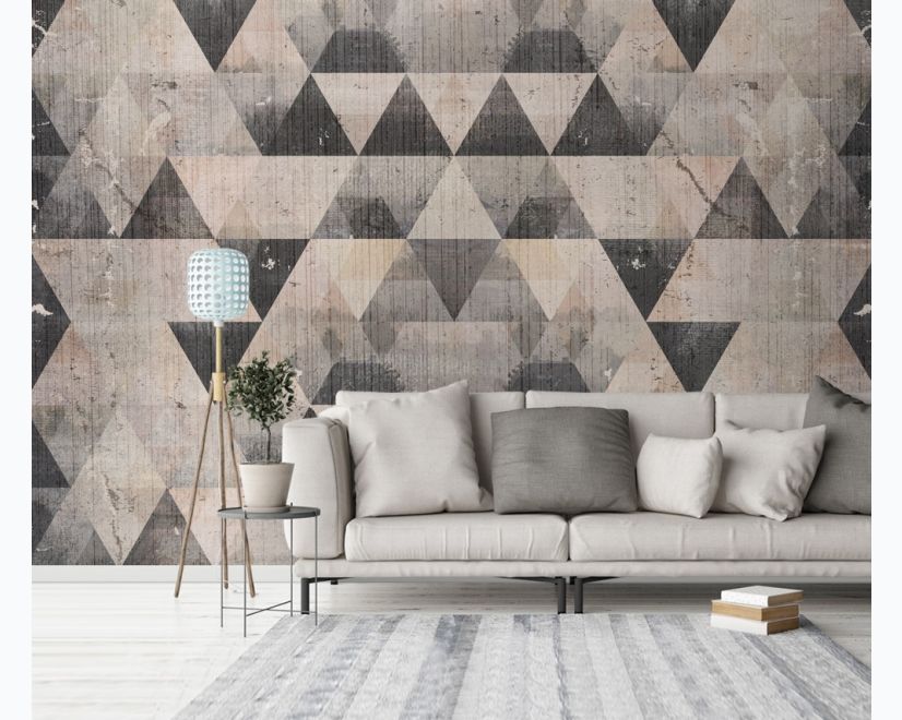 Geometric Dark Trigon Pattern Wallpaper Mural main product photo