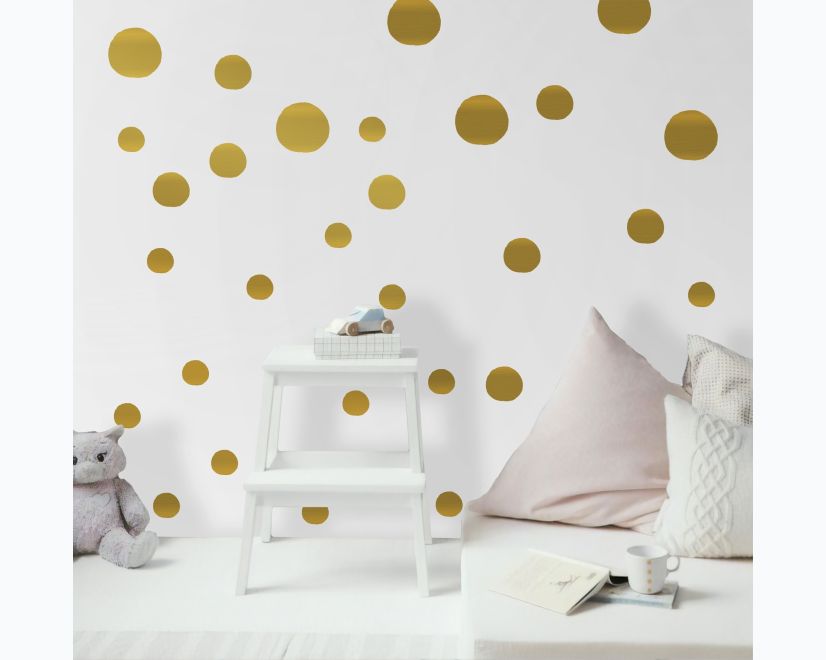 Gold Polka Dots Wall Decal Sticker main product photo