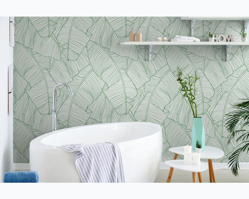 Abstract Lines Palm Leaves Wallpaper Mural main product photo