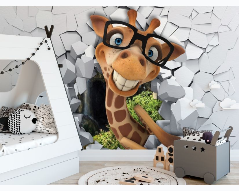 Cartoon Giraffe Wallpaper Mural main product photo