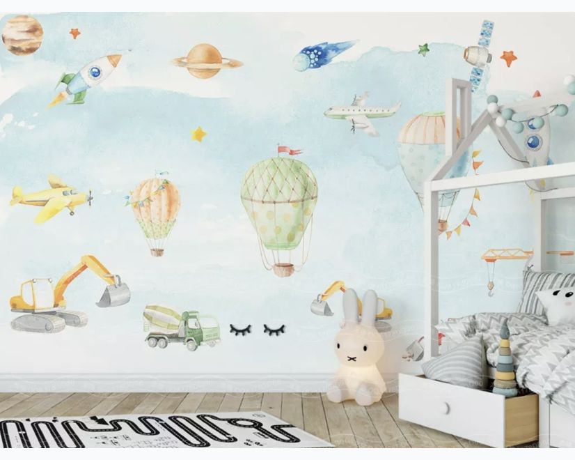 Kids Hot Air Balloons Wallpaper Mural main product photo