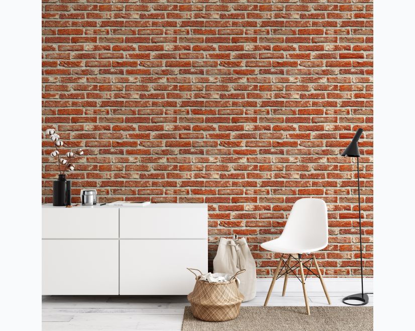Vintage Red Orange Brick Stone Wallpaper Mural main product photo