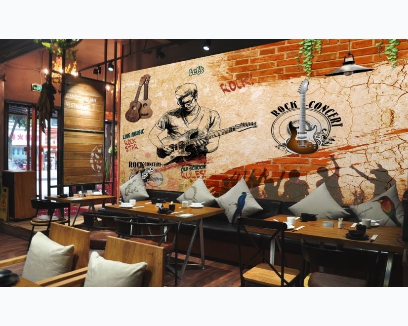 Rock Music Guitar Boy Wallpaper Mural main product photo