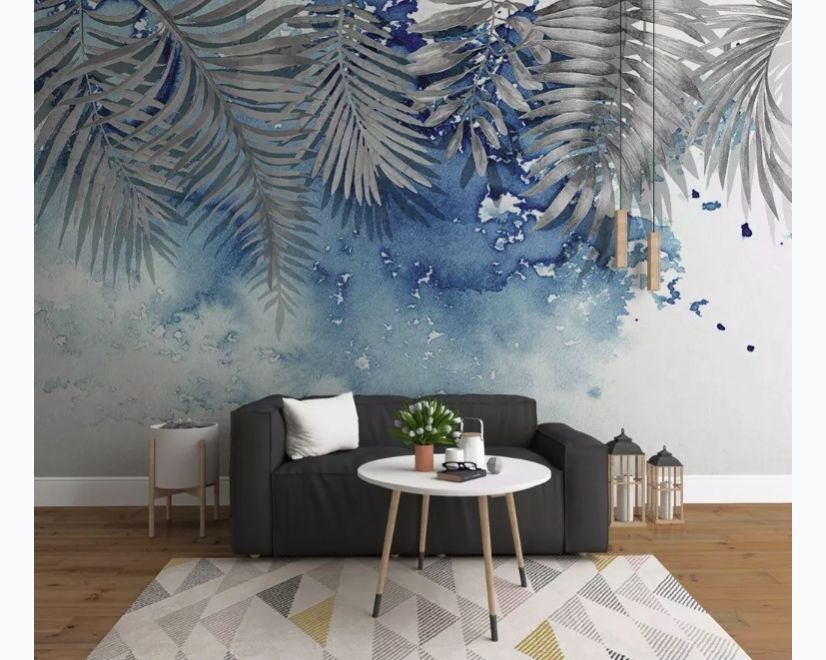 Nordic Style Tropical Leaves Wallpaper Mural main product photo