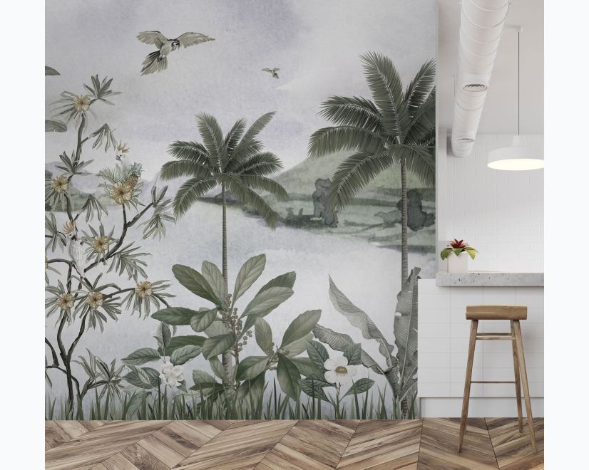 Tropical River Landscape Wallpaper Mural main product photo