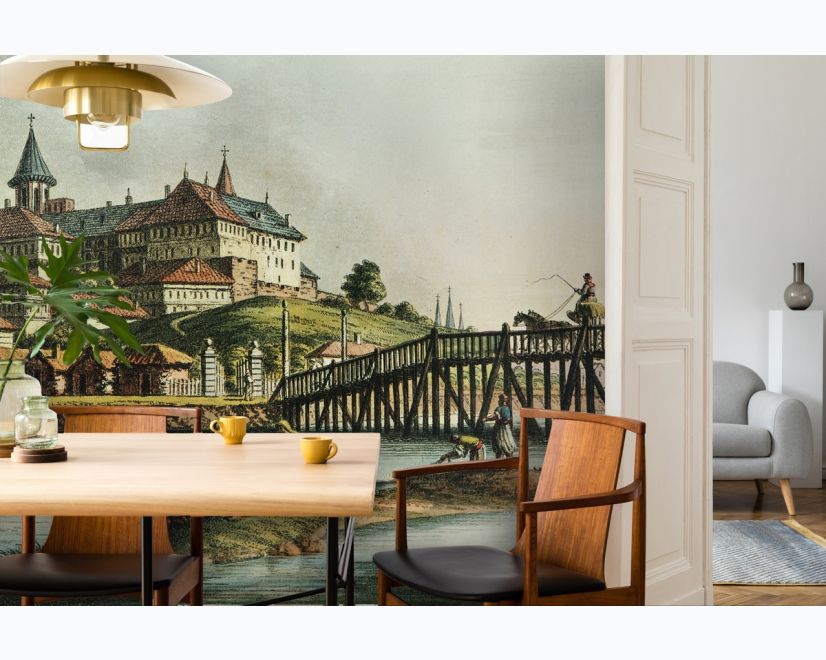 Historical Lake View with Palace Wallpaper Mural main product photo
