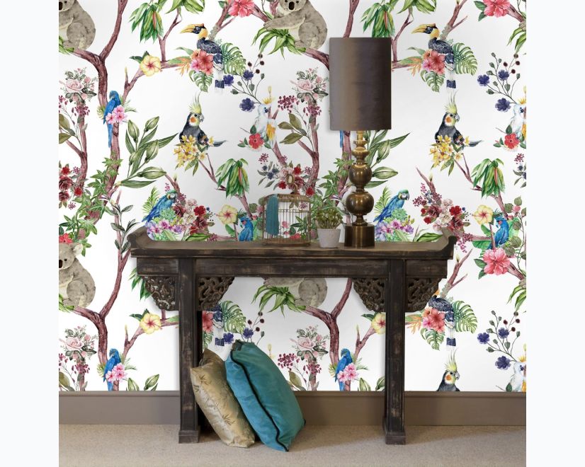 Animals on Flowering Tree Wallpaper main product photo