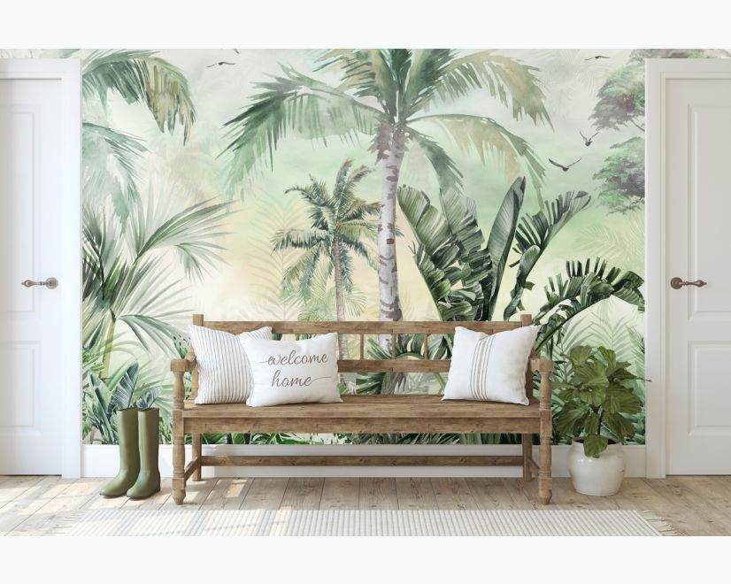 Exotic Palm Tree Landscape Wallpaper Mural main product photo
