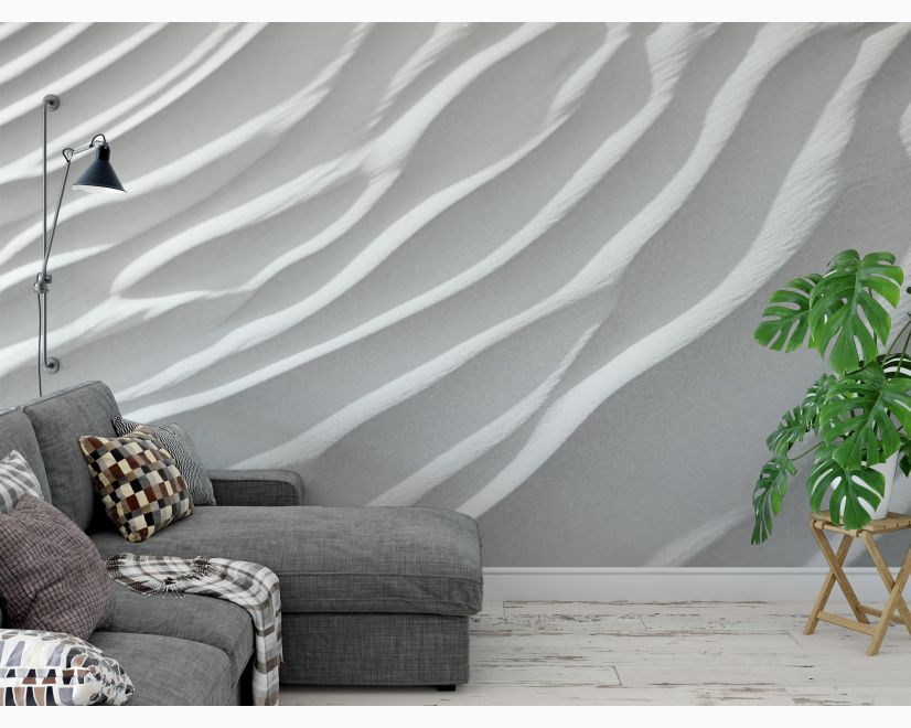 Nordic Style White Stripe Wallpaper Mural main product photo