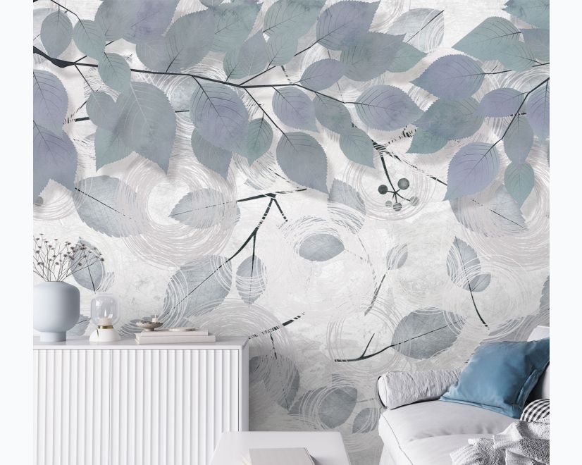 Nordic Tree Branch Leaves Wallpaper Mural main product photo