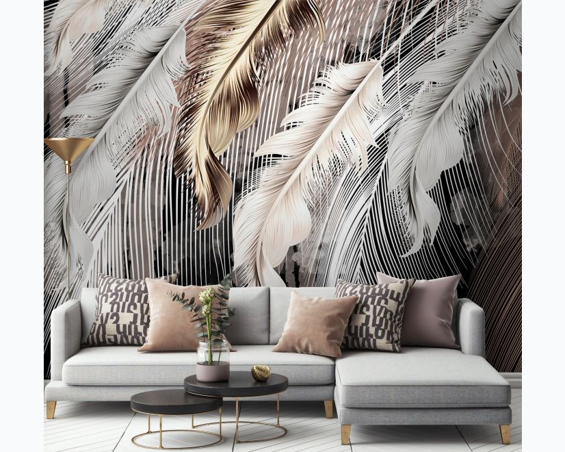Nordic Light Feathers Wallpaper Mural main product photo