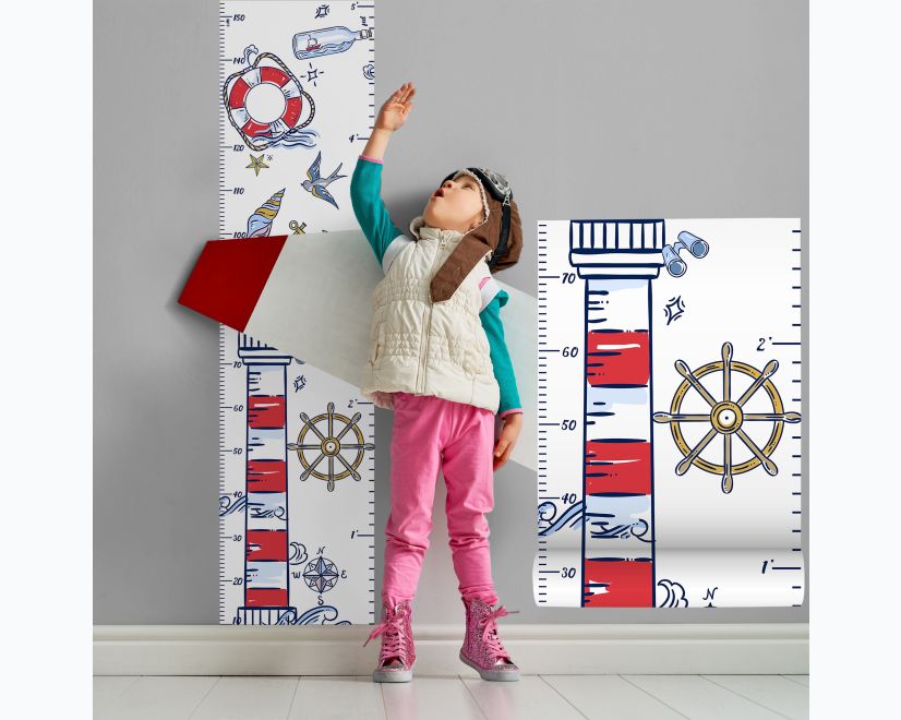Kids Sailor Height Chart Wall Sticker Decal main product photo