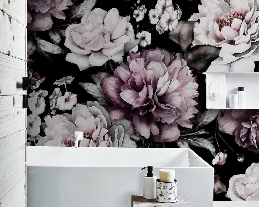 Pink Large Floral Print Wallpaper for Rooms  lifencolors