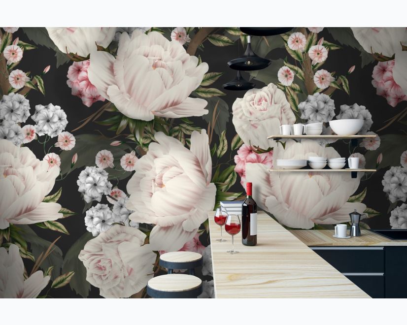 Light Blossom Flowers Wallpaper Mural main product photo