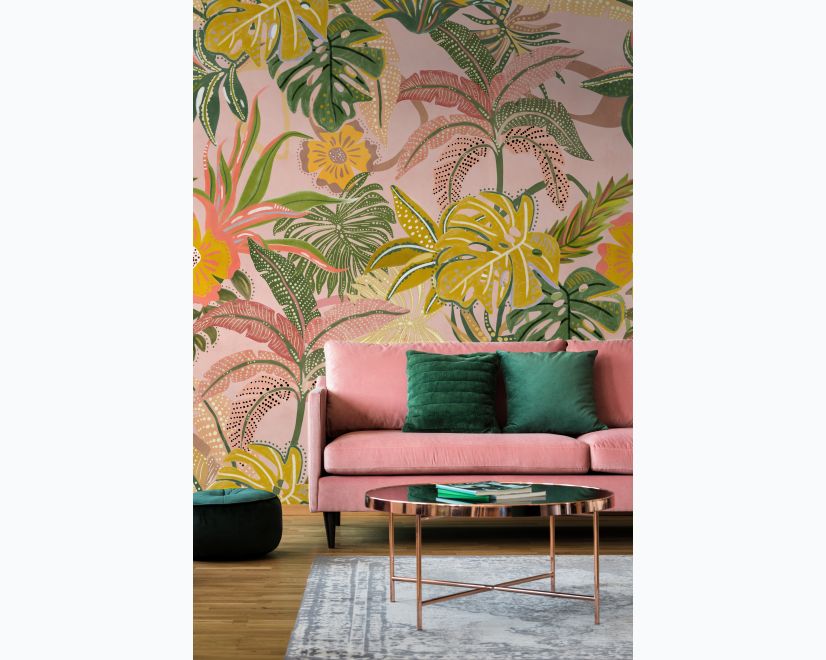 Watercolor Colorful Summer Tropical Leaf Wallpaper Mural main product photo