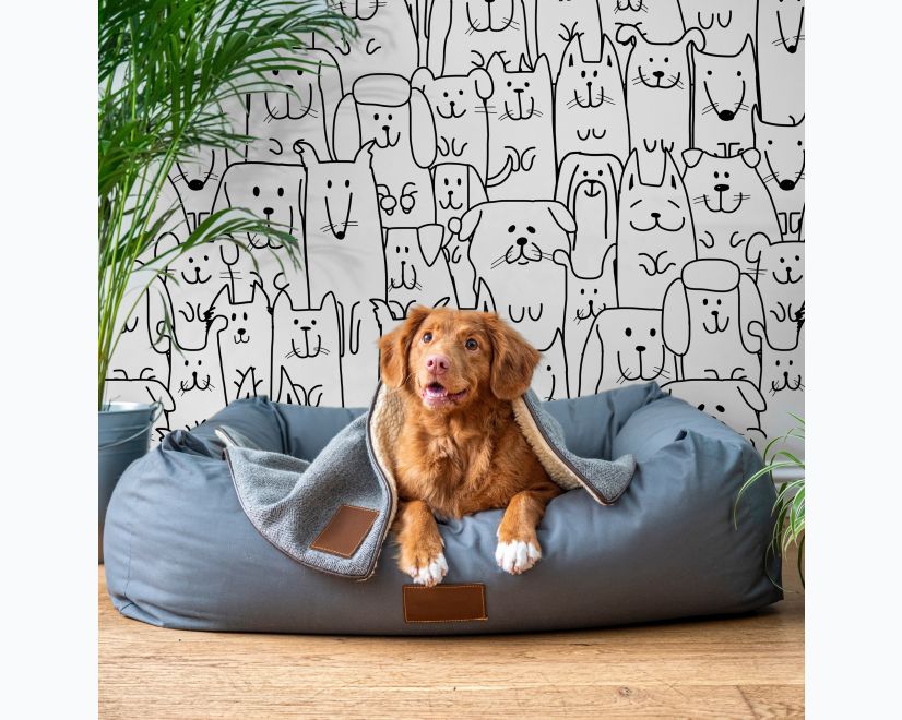 Cute Dog Face Pattern for Kids Wallpaper Mural main product photo