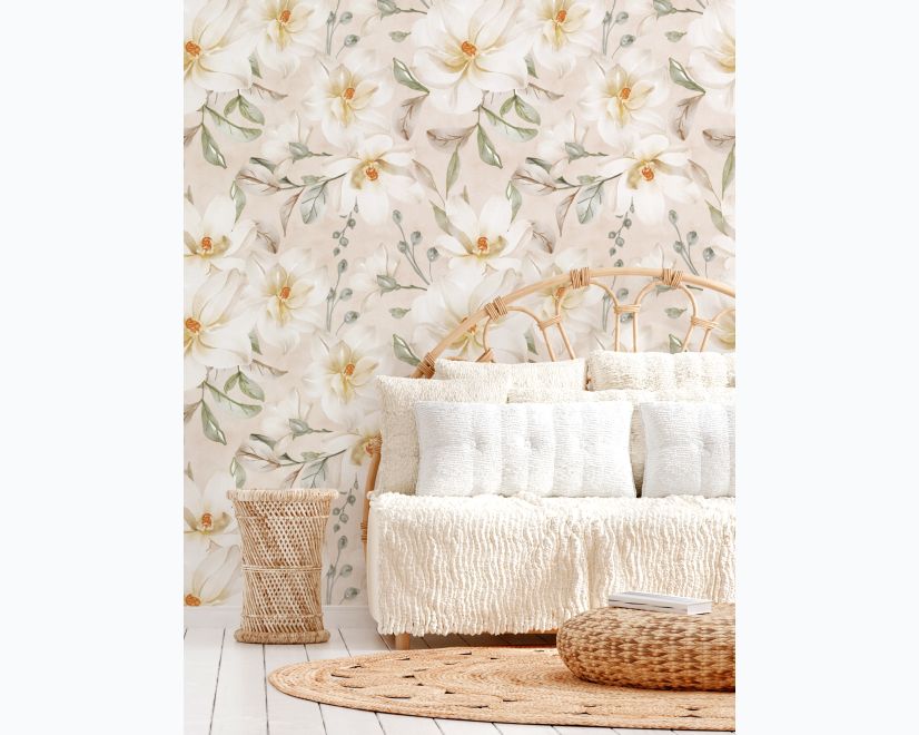 Soft Magnolia Floral Wallpaper Mural main product photo