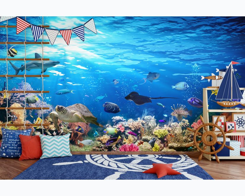 Ocean Fishes in the Undersea Wallpaper Mural main product photo