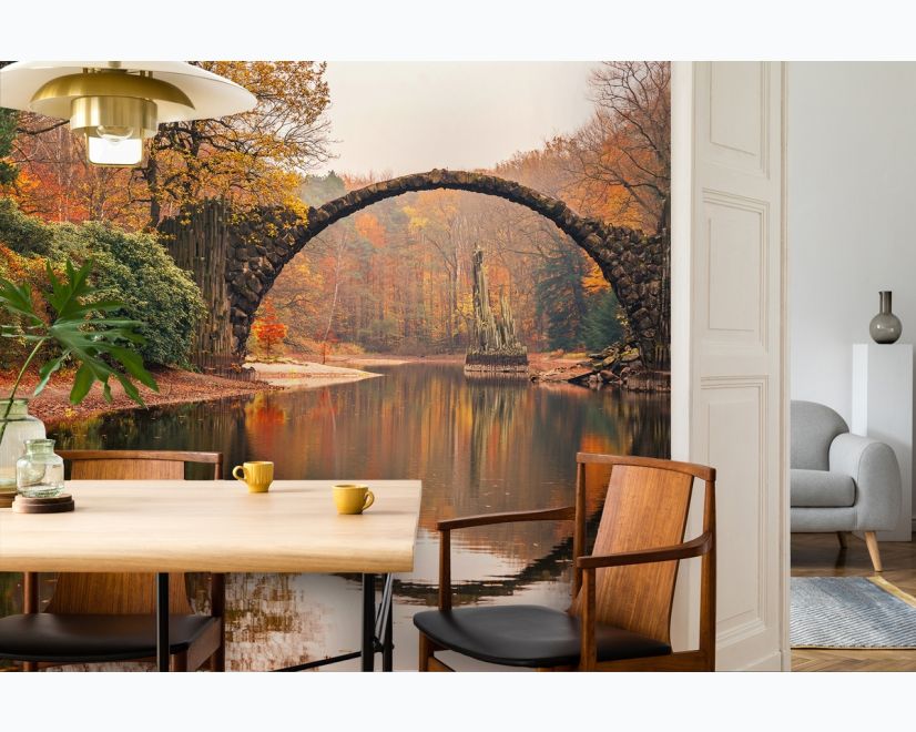 Lake Landscape with Bidge Wallpaper Mural main product photo