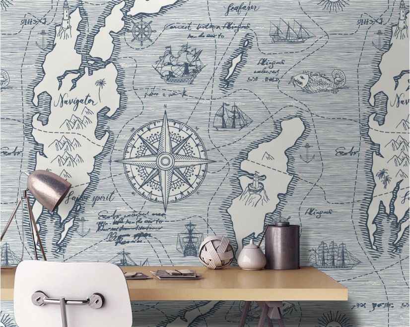 Travel Map Wallpaper Mural main product photo