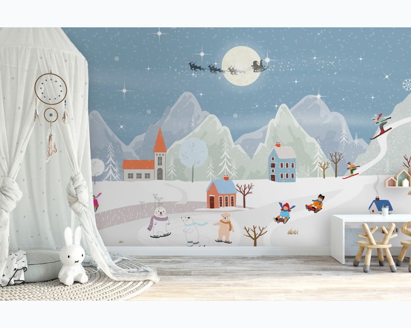Snowy Landscape Wallpaper Mural main product photo