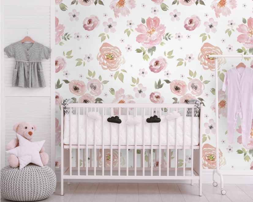 Nursery Watercolor Nursery Wallpaper Mural main product photo