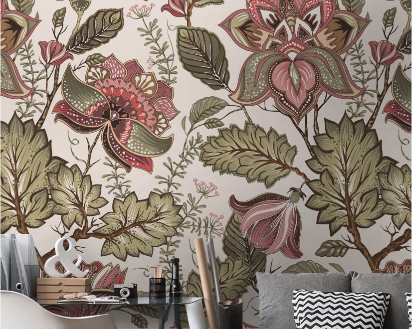 Vintage Floral Pattern Wallpaper Mural main product photo