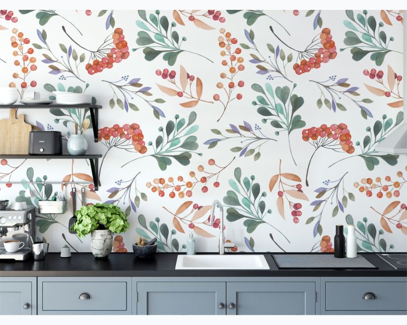 Twigs and Berries Wallpaper Mural main product photo
