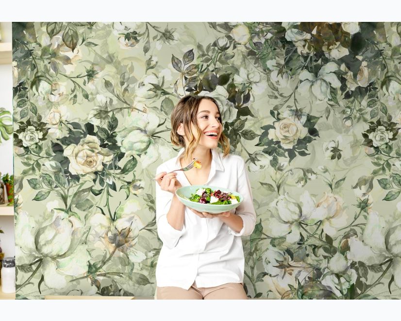 Vintage Rose Flower Wallpaper Mural main product photo