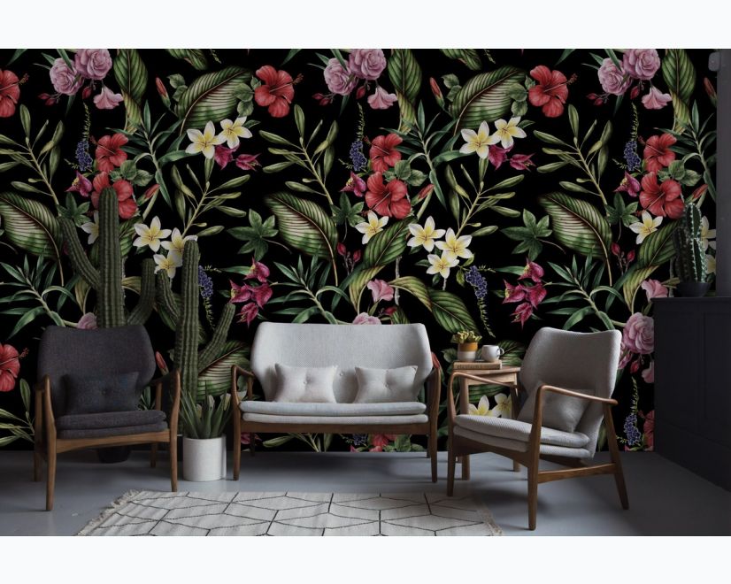 Dark Blossoms Wallpaper Mural main product photo