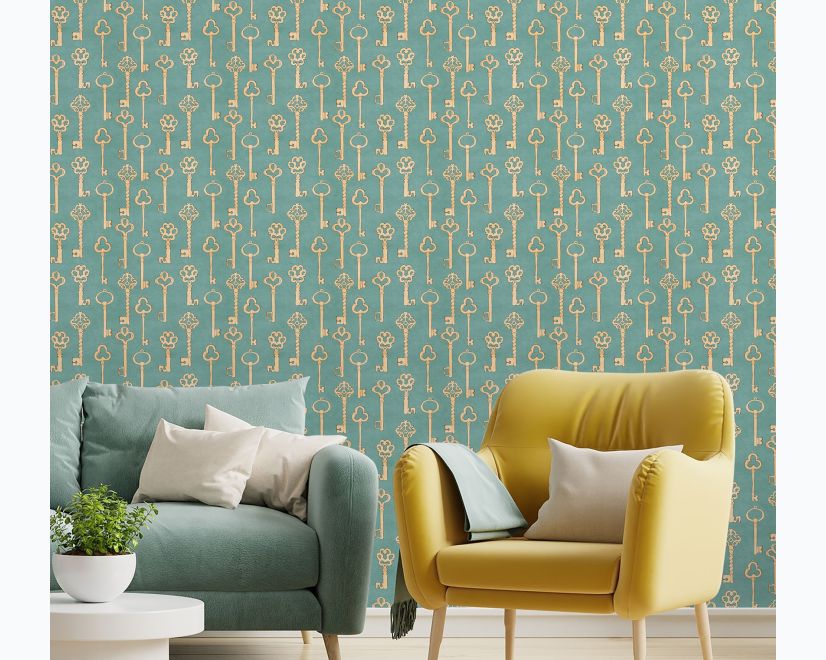 Antique Keys Vintage Wallpaper Mural main product photo