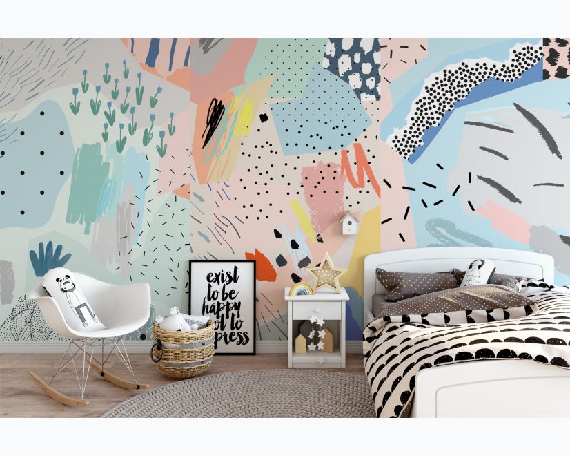 Colorful Abstract Geometric Art Wallpaper Mural main product photo