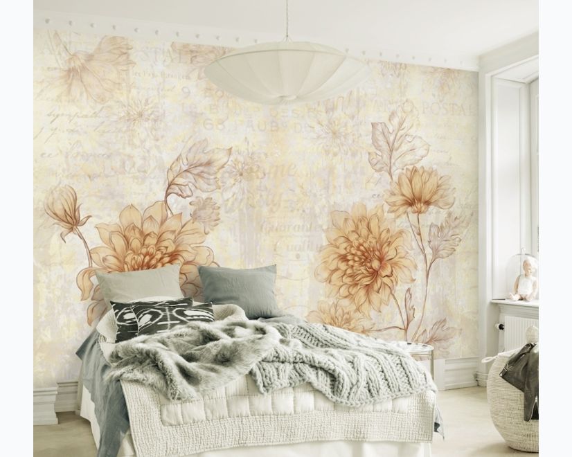 Vintage Dahlia Flower Wallpaper Mural main product photo