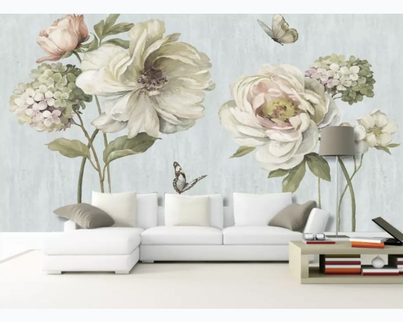 Vintage Peony Floral Wallpaper Mural main product photo