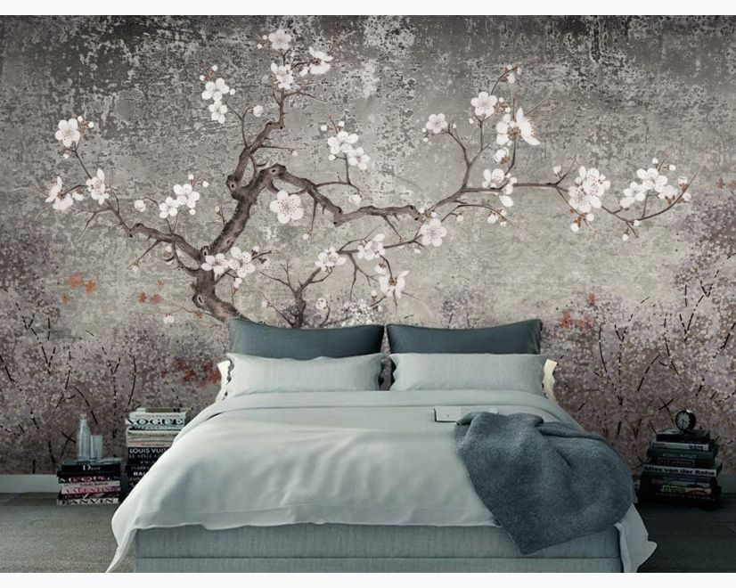 Vintage Dark Blossom Wallpaper Mural main product photo