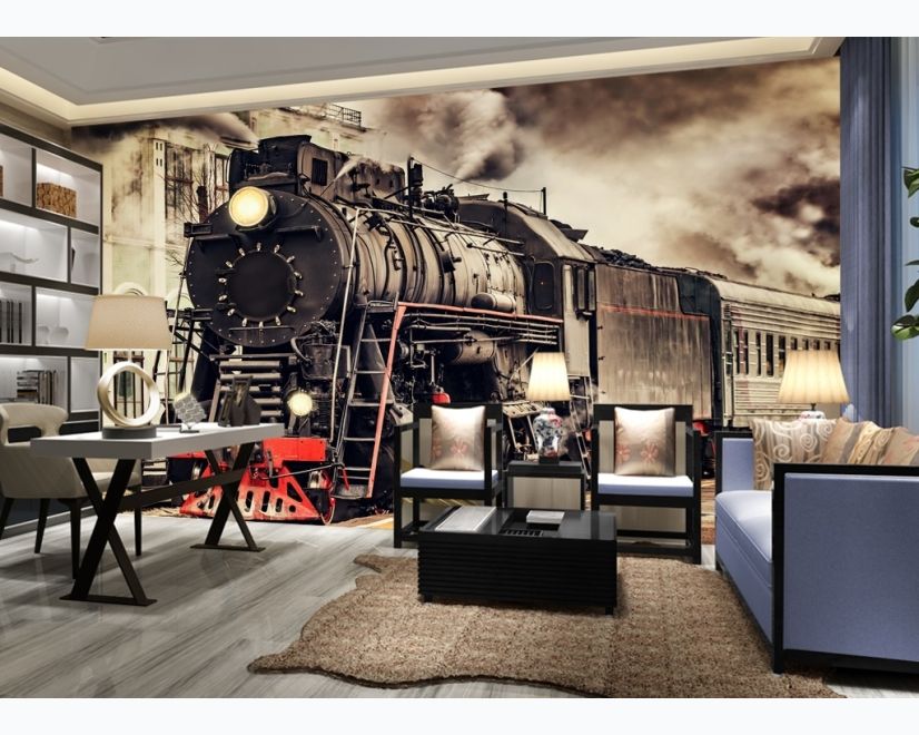 Vintage Train Wagon Railway Wallpaper Mural main product photo