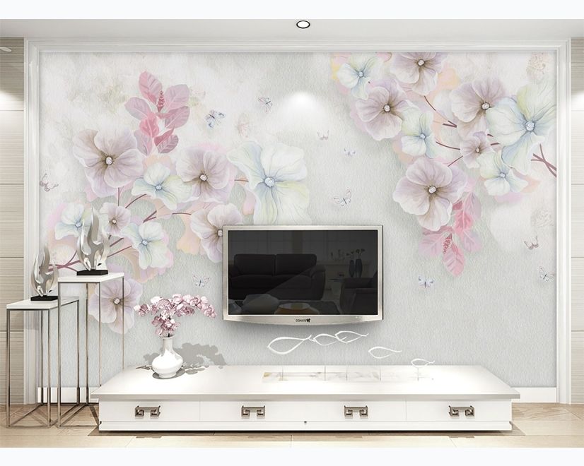 Watercolor Soft Floral Wallpaper Mural main product photo