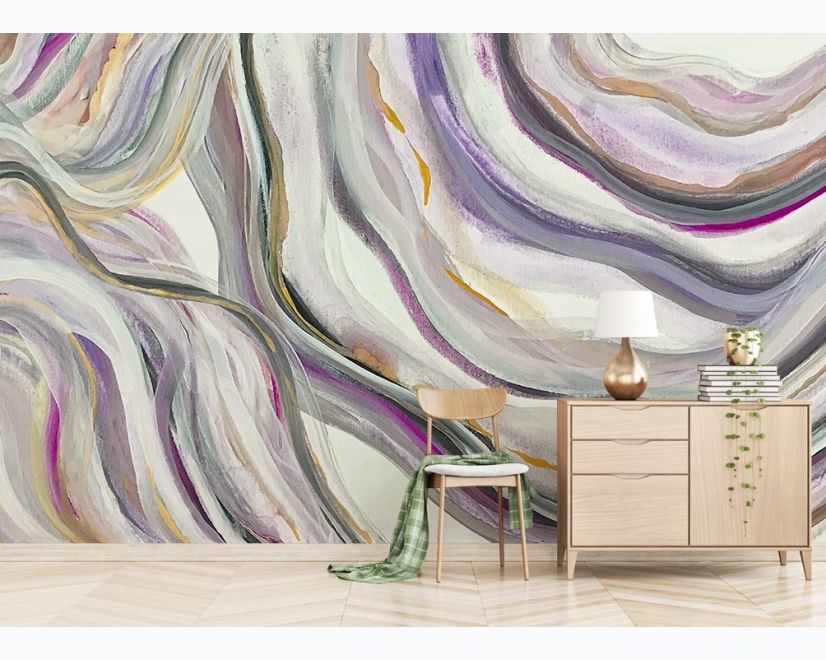 Watercolor Abstract Lines Wallpaper Mural main product photo