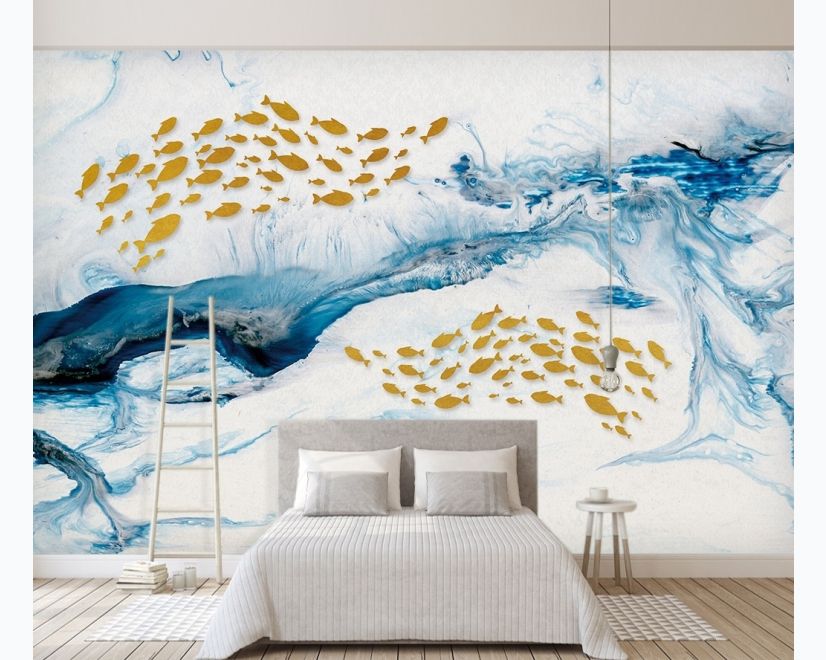 Sea Wave and Fish Wallpaper Mural main product photo