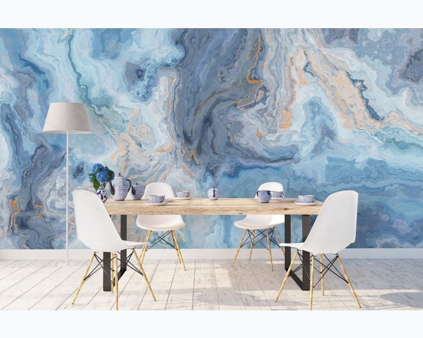 Turquoise Wave Pattern Wallpaper Mural main product photo