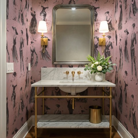 Modern Fashion Women Sketch Wallpaper Mural