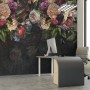 Dark Vine Floral and Peony Blossom Wallpaper Mural