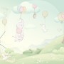 Animals Flying with Balloon Wallpaper Mural