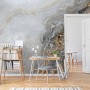Dark Marble Gray and Brown Waves Wallpaper Mural