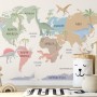 Kids Dinosaurs World Map Wallpaper Mural