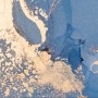 Blue Gold Look Marble with Splash Wallpaper Mural